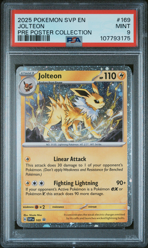 2025 Pokemon Svp En-Sv Black Star Promo #169 Jolteon Pre Poster Collection PSA 9