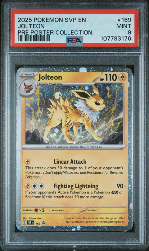 2025 Pokemon Svp En-Sv Black Star Promo #169 Jolteon Pre Poster Collection PSA 9