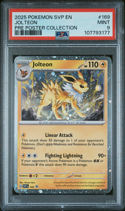 2025 Pokemon Svp En-Sv Black Star Promo #169 Jolteon Pre Poster Collection PSA 9