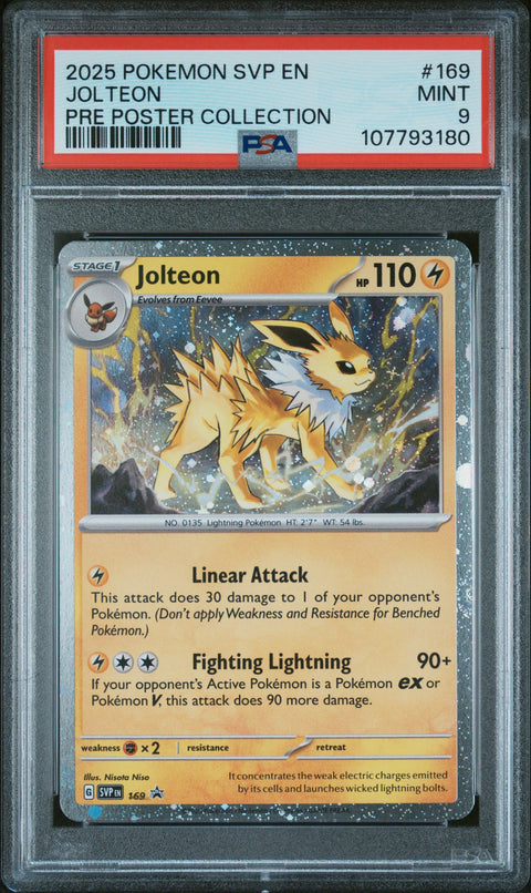 2025 Pokemon Svp En-Sv Black Star Promo #169 Jolteon Pre Poster Collection PSA 9