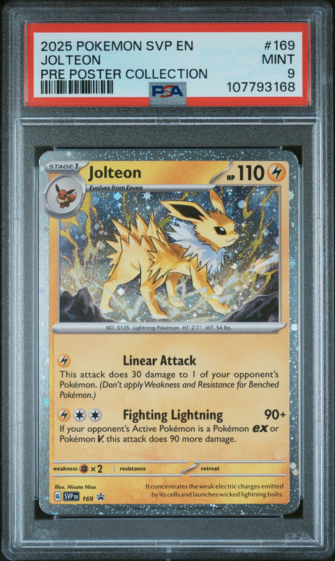 2025 Pokemon Svp En-Sv Black Star Promo #169 Jolteon Pre Poster Collection PSA 9