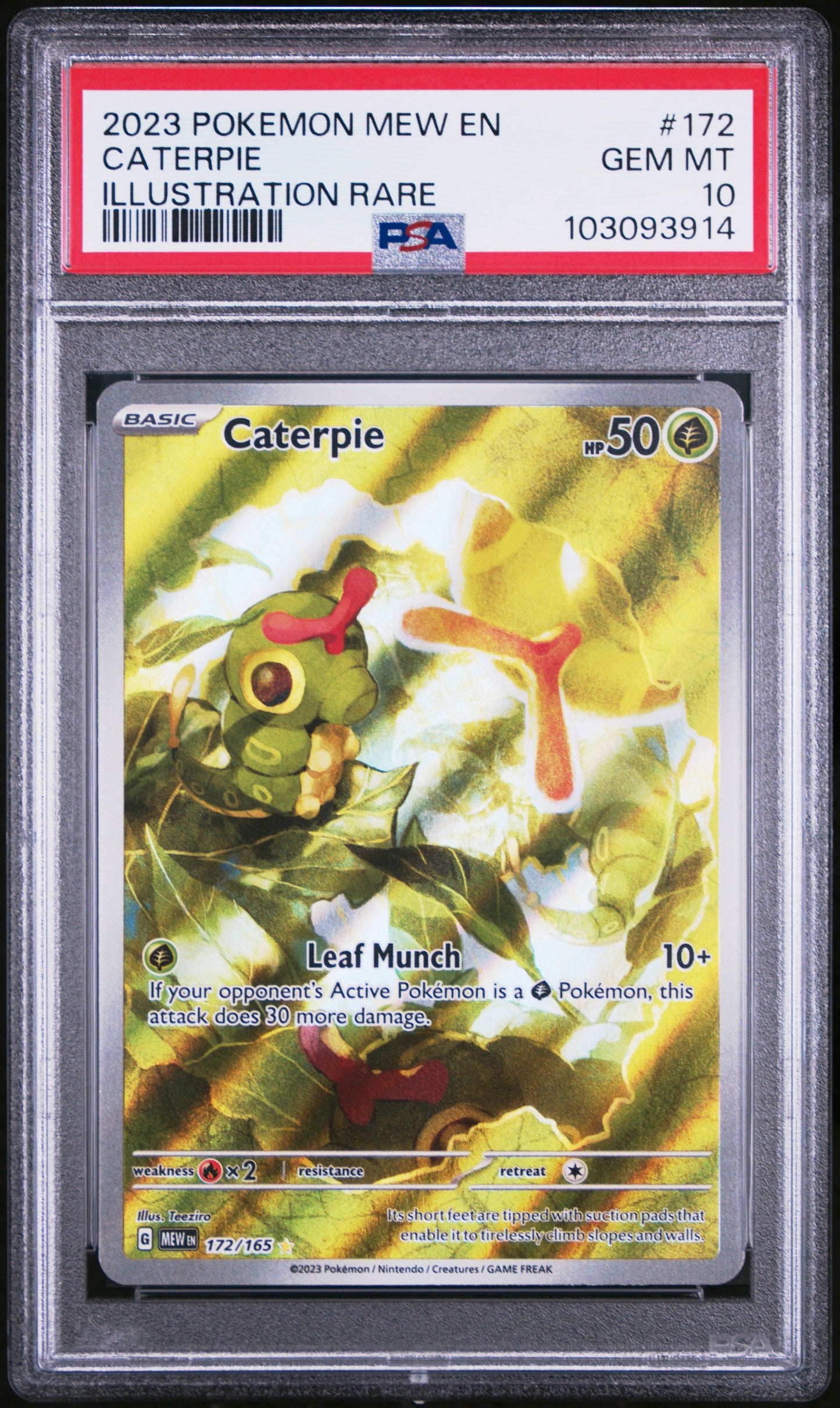 2023 Pokemon Mew En-151 Caterpie #172 PSA 10