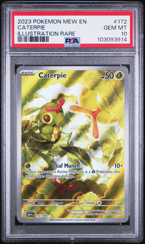 2023 Pokemon Mew En-151 Caterpie #172 PSA 10