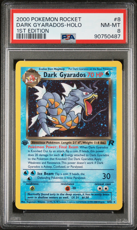 2000 Pokemon Rocket Dark Gyarados-Holo #8 PSA 8