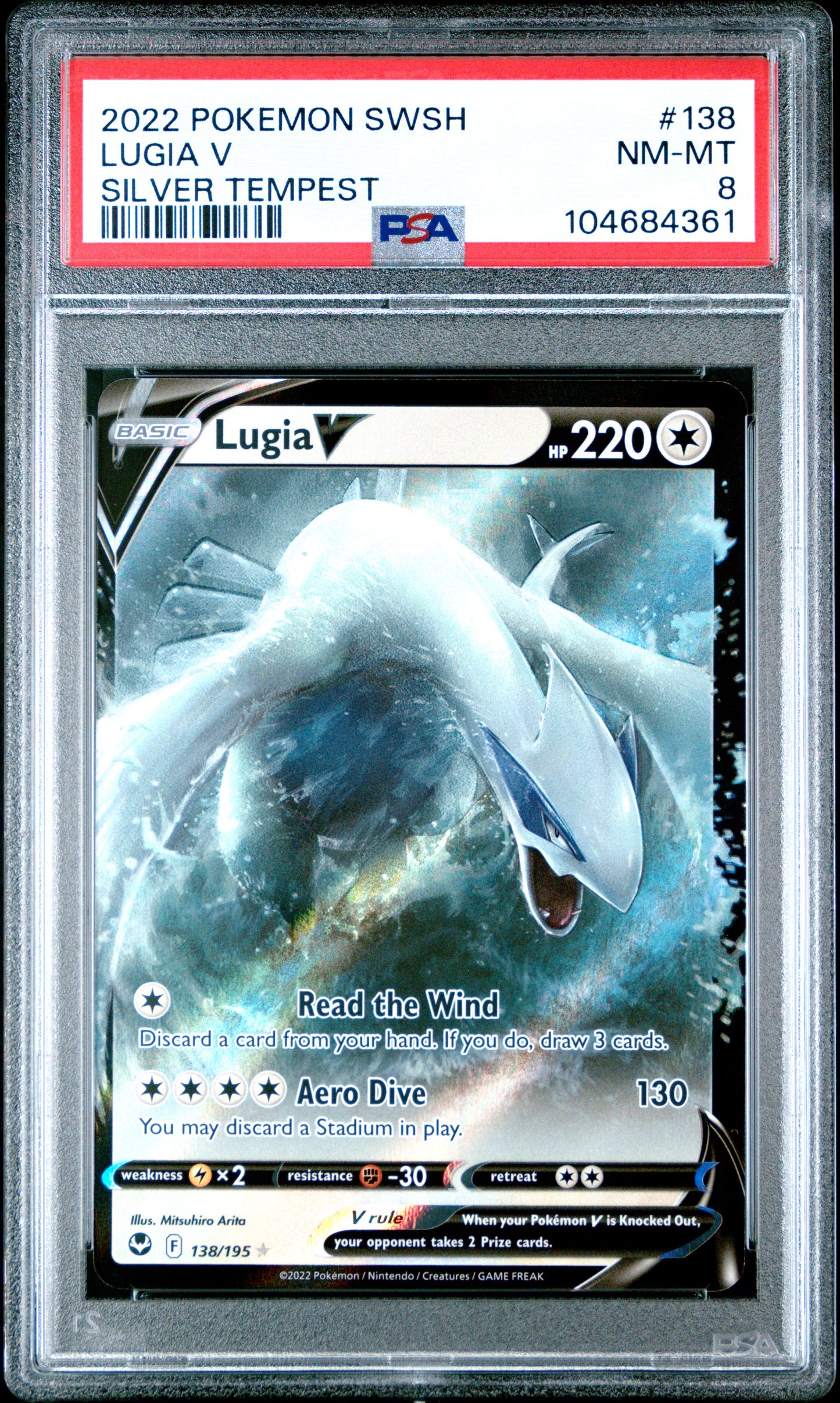 2022 Pokemon Sword & Shield Silver Tempest Lugia V #138 PSA 8