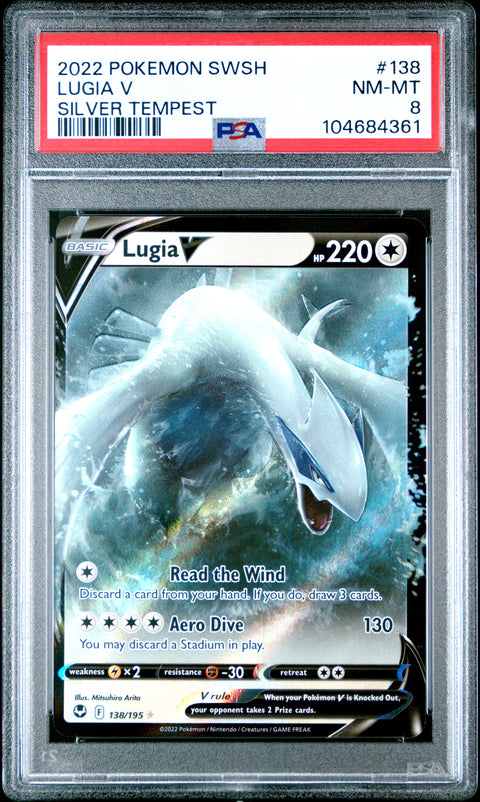 2022 Pokemon Sword & Shield Silver Tempest Lugia V #138 PSA 8