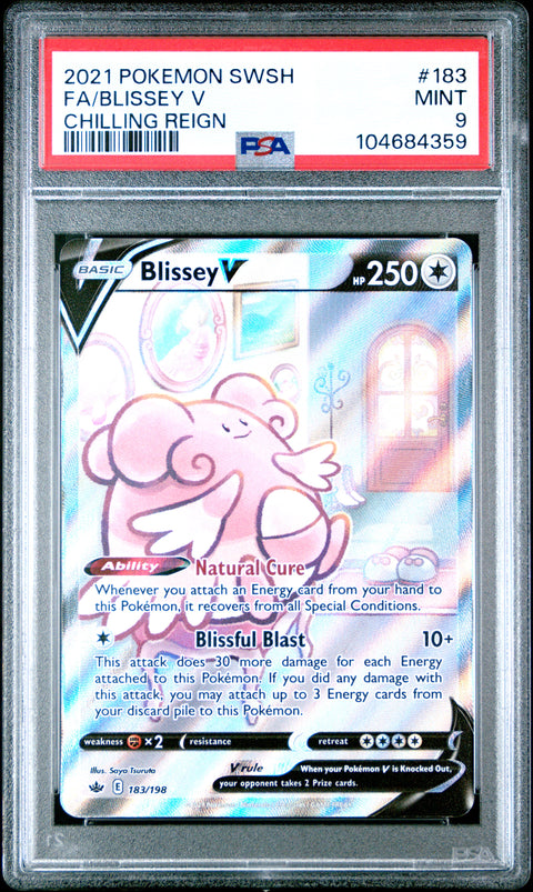 2021 Pokemon Sword & Shield Chilling Reign Fa/Blissey V #183 PSA 9