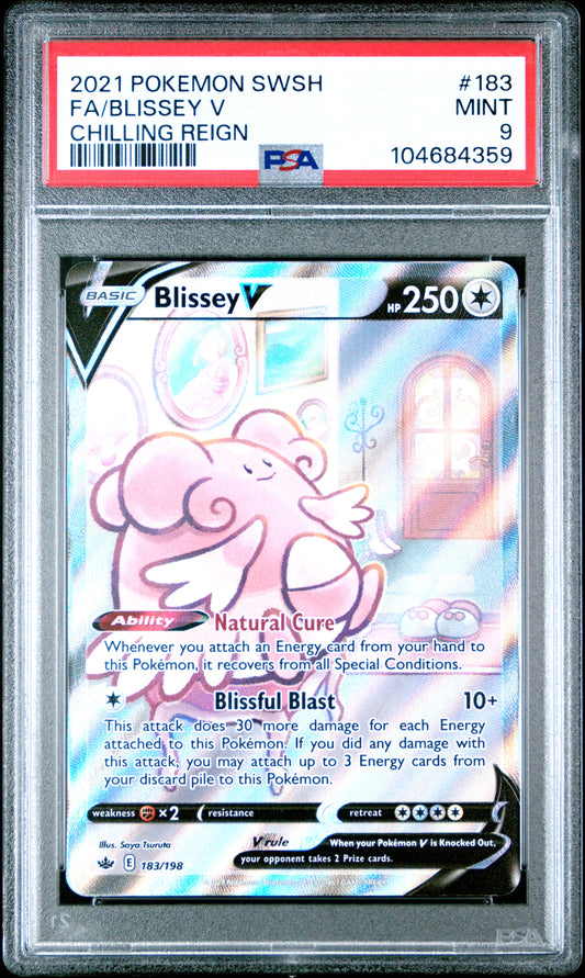 2021 Pokemon Sword & Shield Chilling Reign Fa/Blissey V #183 PSA 9