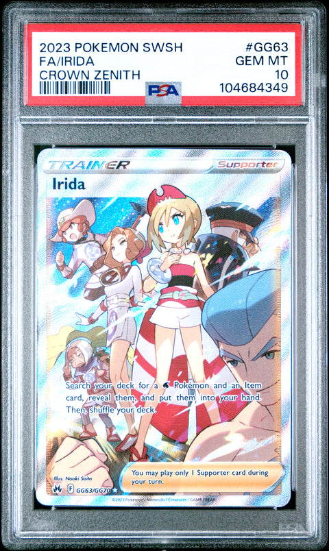 2023 Pokemon Sword And Shield Crown Zenith Fa/Irida #GG63 PSA 10