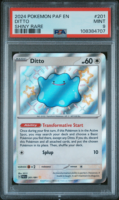 2024 Pokemon Paf En-Paldean Fates Ditto #201 PSA 9