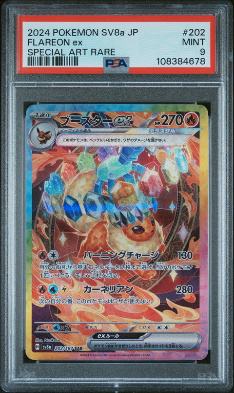 2024 Pokemon Japanese Sv8a-Terastal Fest Ex Flareon Ex #202 PSA 9
