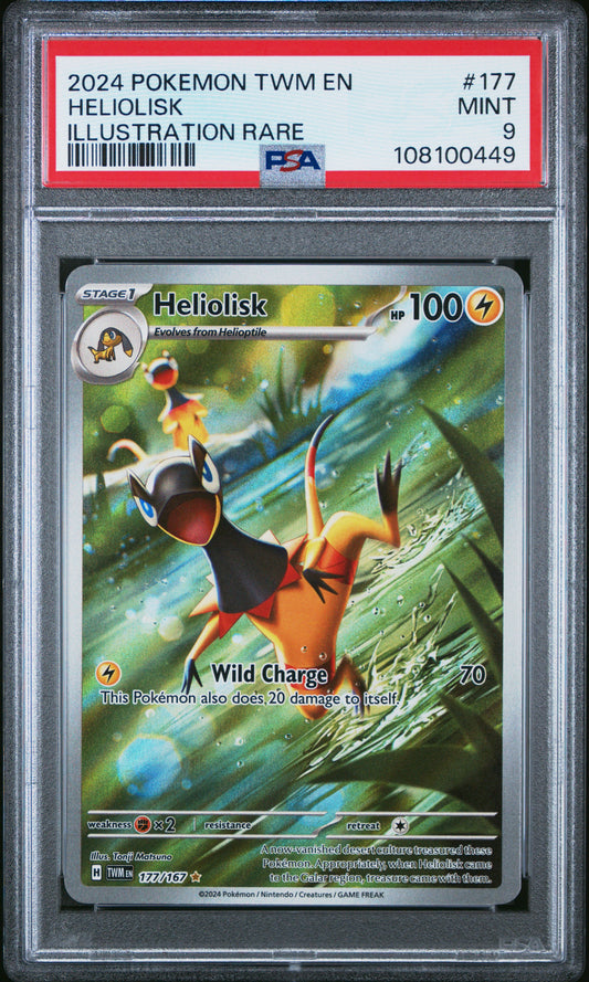 2024 Pokemon Twm En-Twilight Masquerade Heliolisk #177 PSA 9