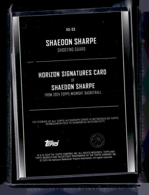 2024 Topps Midnight Horizon Signature Card Shaedon Sharpe