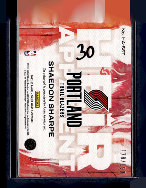 2023 Court Kings Heir Apparent Shaedon Sharpe Autograph RC