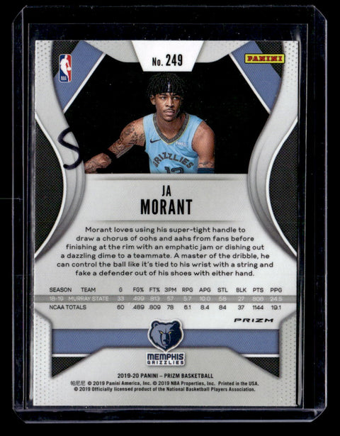 2019-20 Panini Prizm #249 Ja Morant Prizms Ruby Wave
