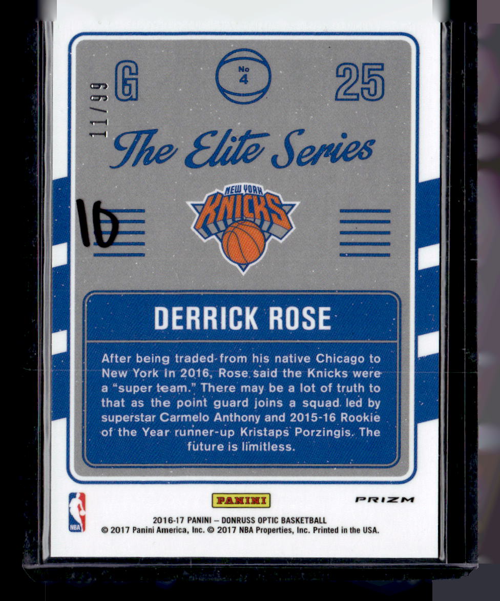 2017 Donruss Optic The Elite Series #4 Derrick Rose /99