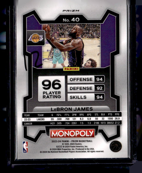 2023 Panini Prizm Monopoly #40 Black/Red LeBron James