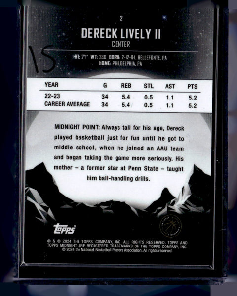 2024 Topps Midnight Derek Lively II /25