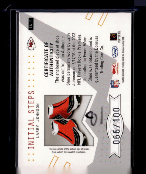 2003 Leaf Rookie And Stars Larry Johnson Initial Steps Patch /100