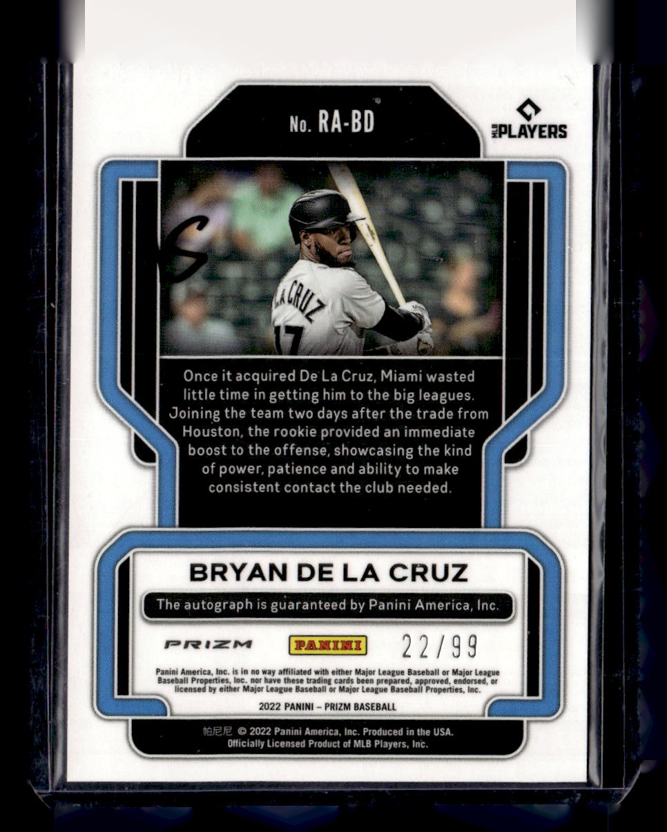 2022 Panini Prizm Mryan De La Cruz Red Wave Rookie Autographs