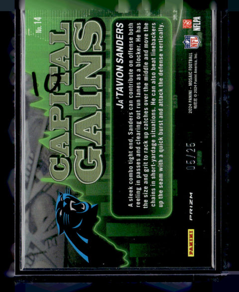 2024 Panini Mosaic Ja'Tavion Sanders Capital Gains /25