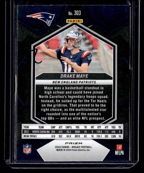 2024 Panini Mosaic Drake Maye Silver