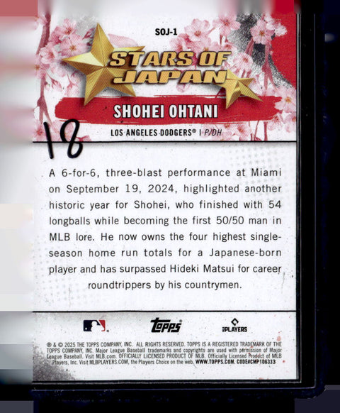 2025 Topps #SOJ-1 Shohei Ohtani Stars of Japan
