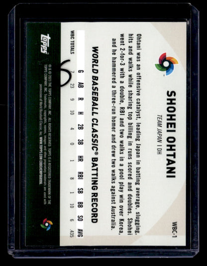2023 Topps Japan Edition #WBC-1 Shohei Ohtani WBC Japanese National Team