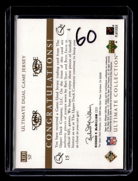 2003 Upper Deck Ultimate Collection Starr / Favre Dual Game Jerseys /99