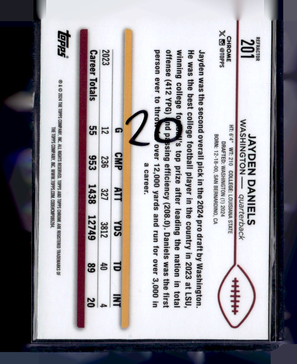 2024 Topps Chrome #201 Jayden Daniels Refractor