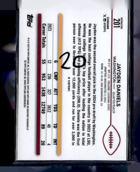 2024 Topps Chrome #201 Jayden Daniels Refractor