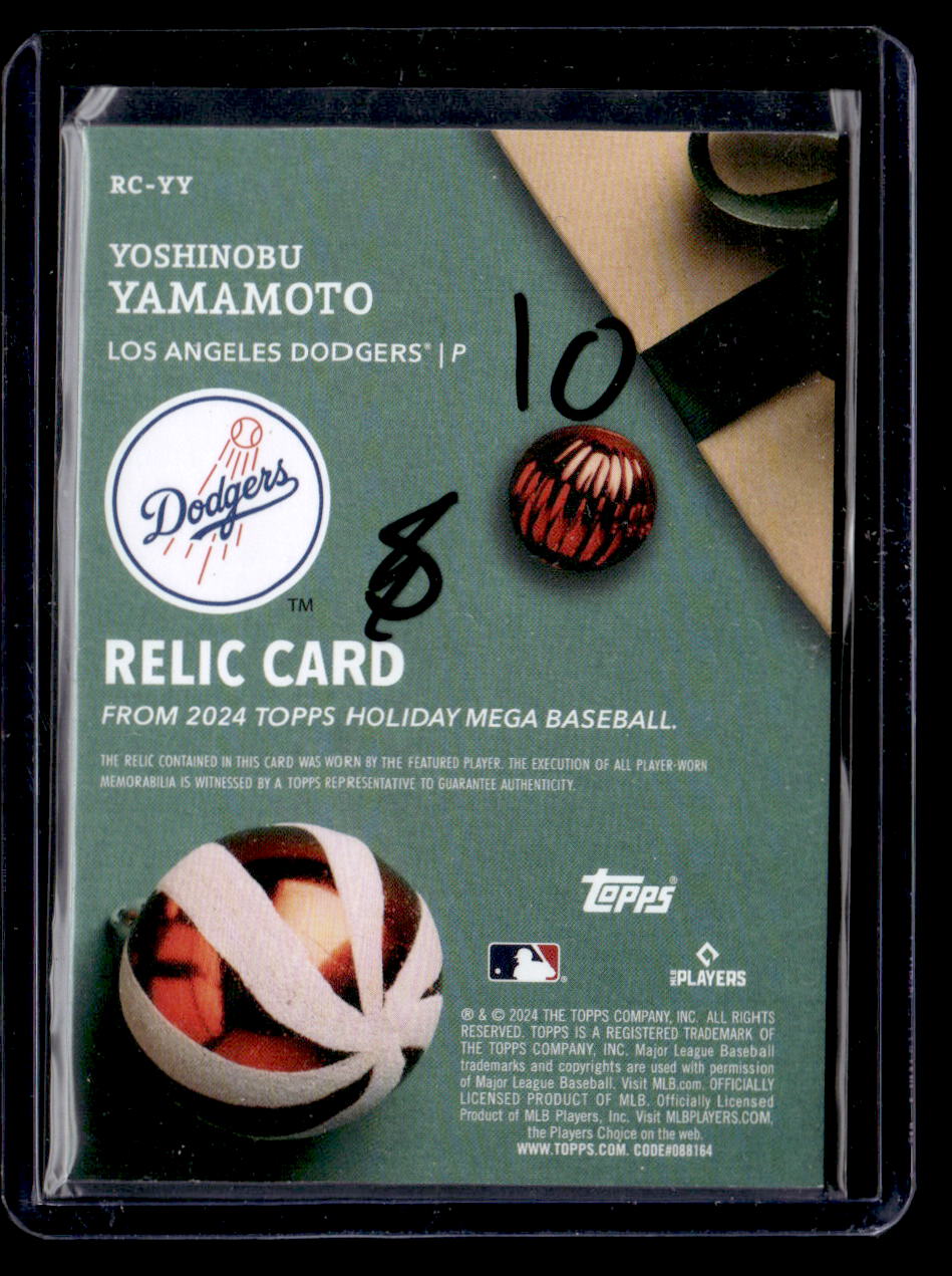 2024 Topps Holiday #RC-YY Yoshinobu Yamamoto Relics