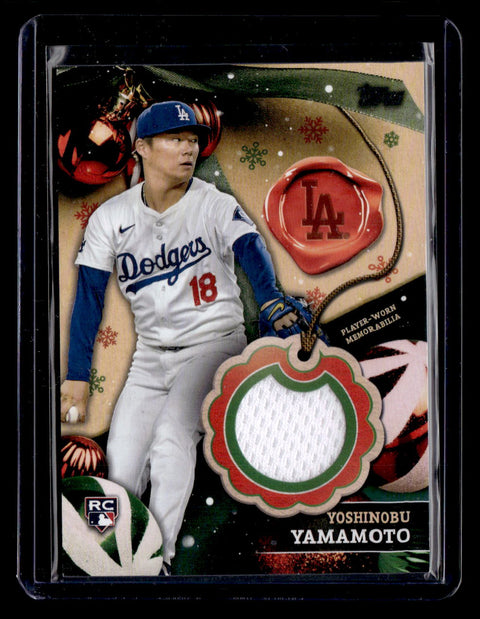 2024 Topps Holiday #RC-YY Yoshinobu Yamamoto Relics