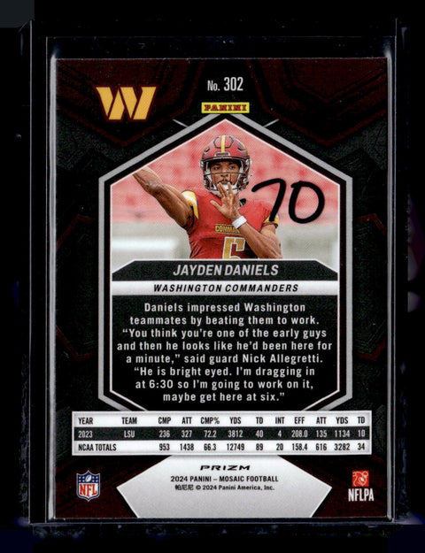2024 Panini Mosaic Jayden Daniels Pink Camo