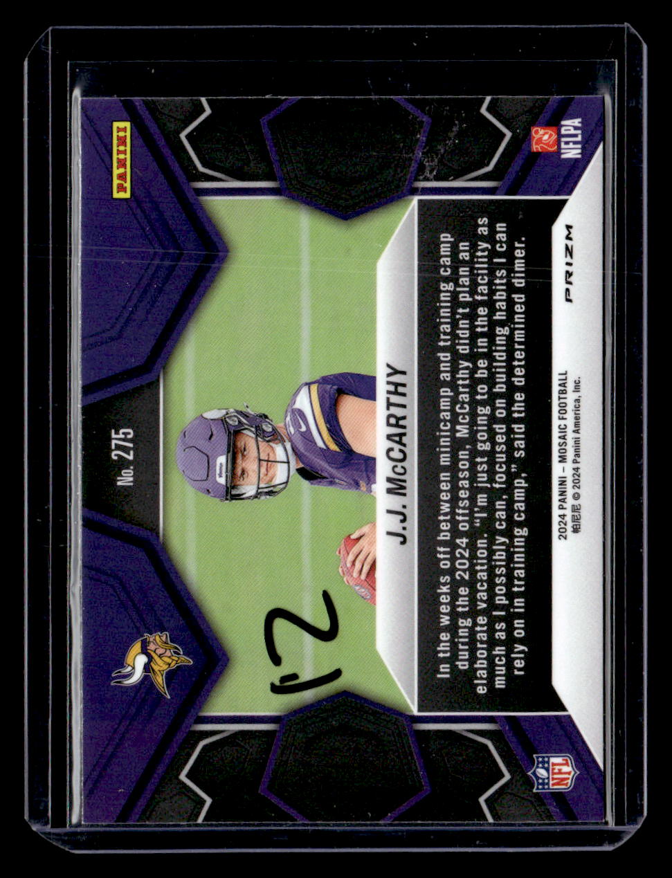 2024 Panini Mosaic #275 J.J. McCarthy Mosaic Camo Pink