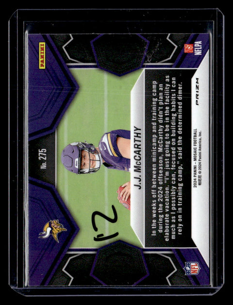 2024 Panini Mosaic #275 J.J. McCarthy Mosaic Camo Pink