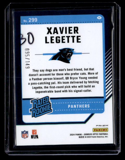 2024 Donruss Optic Xavier Legette Flex Emoji Rated Rookie