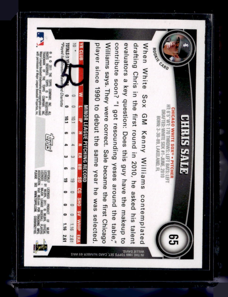 2011 Topps Diamond Anniversary Chris Sale RC
