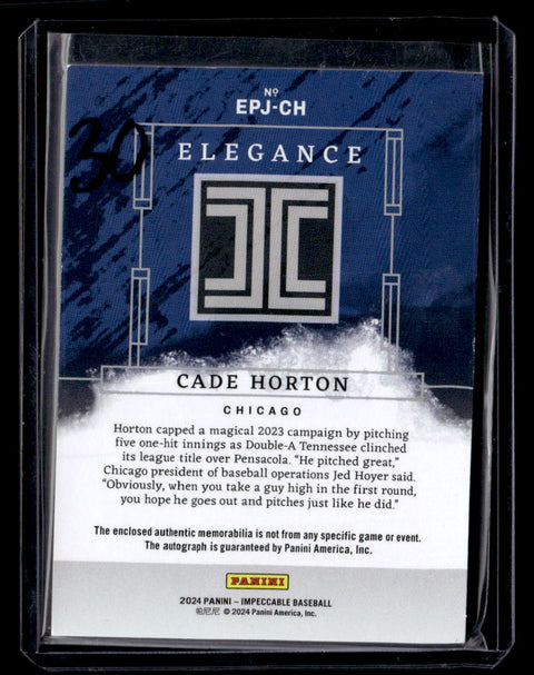 2024 Panini Impeccable Elegance Cade Horton Autograph Patch /99