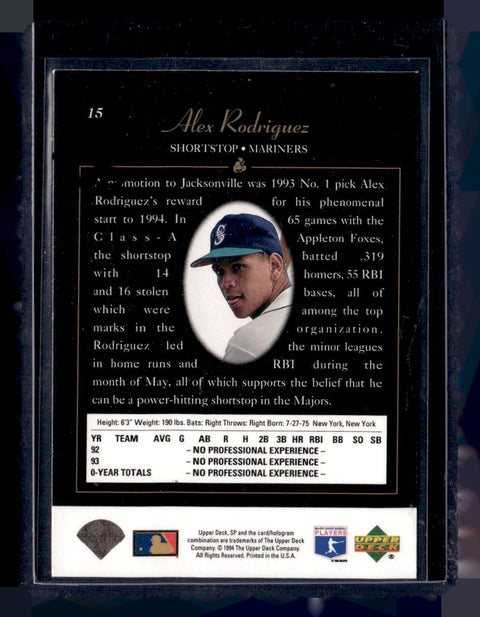 1994 SP #15 Alex Rodriguez Die Cut