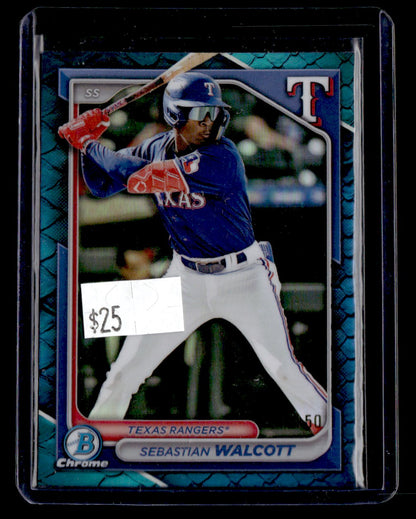 2024 Bowman Chrome #BCP-211 Sebastian Walcott Prospects Blue Refractors #/150