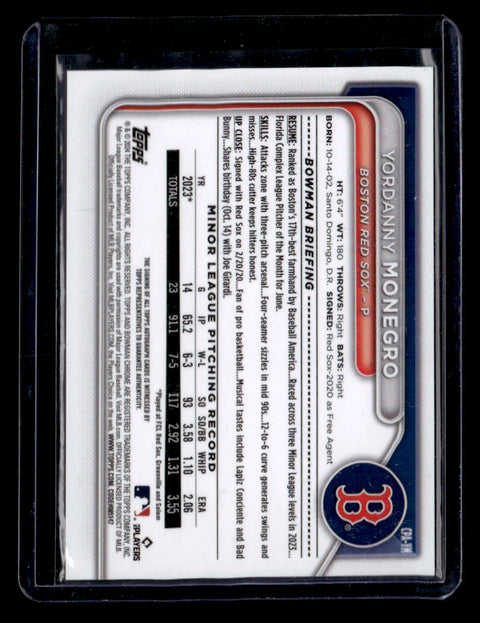 2024 Bowman Chrome Yordanny Monegro Blue RefractorAuto /150