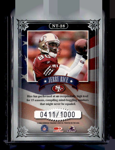 2000 Donruss Preferred #NT-28 Jerry Rice National Treasures #/1000