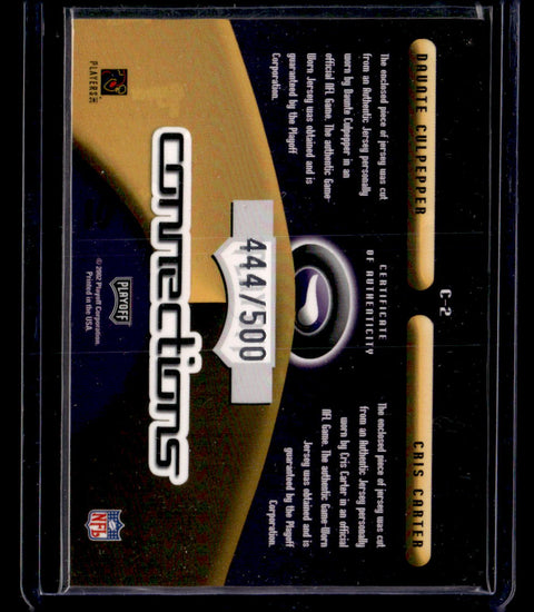 2002 Playoff Prestige Connections Daunte Culpepper/Cris Carter /500