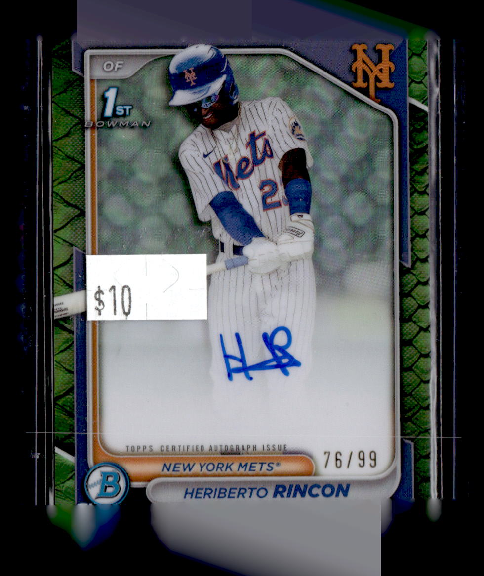 2024 Bowman Chrome Heriberto Rincon Autographs Orange Lava Refractors /25
