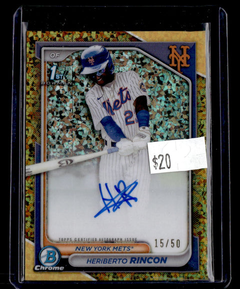 2024 Bowman Chrome Heriberto Rincon Gold Sparkle /50