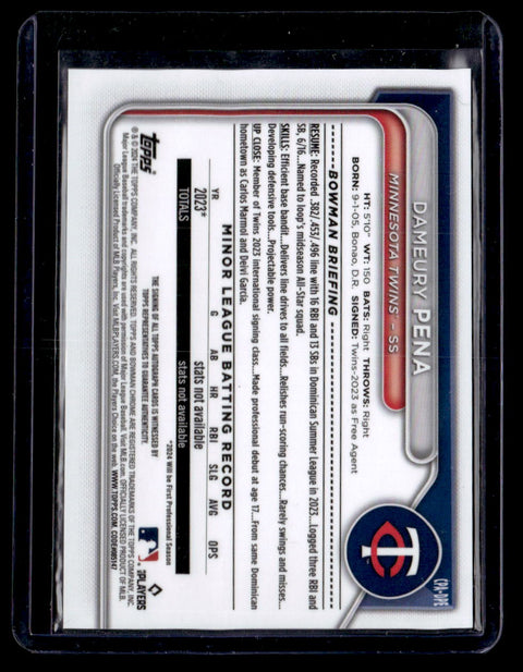 2024 Bowman Chrome Dameury Pena Gold Sparkle Auto /50