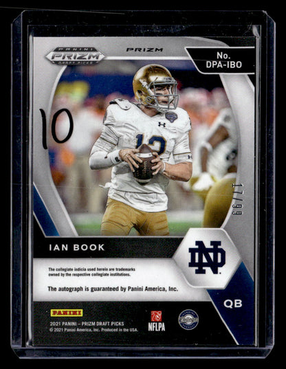 2021 Panini Prizm Draft Picks Purple Cracked Ice Ian Book Auto RC /99
