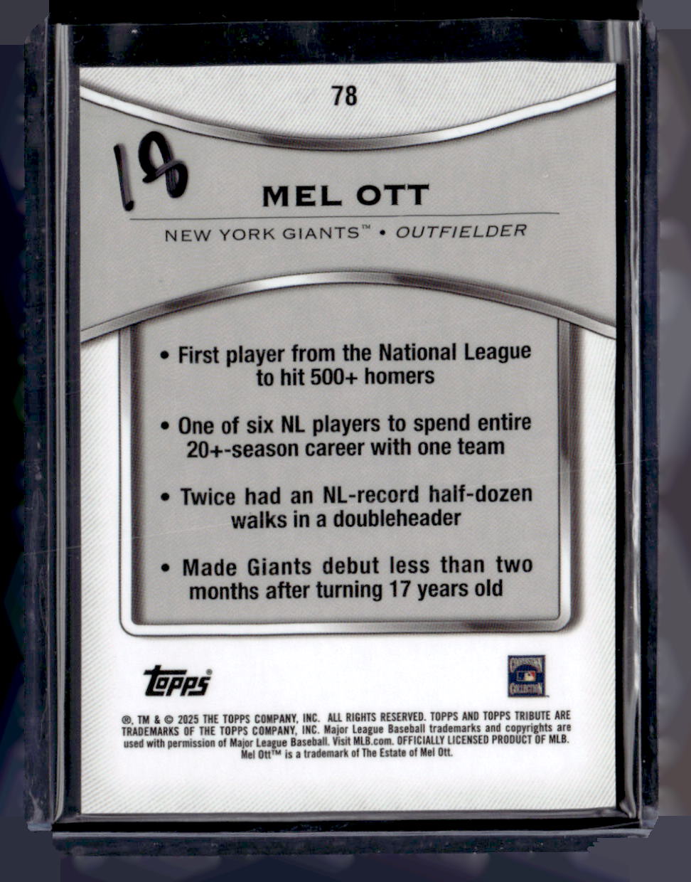2025 Topps Tribute Mel Ott /99