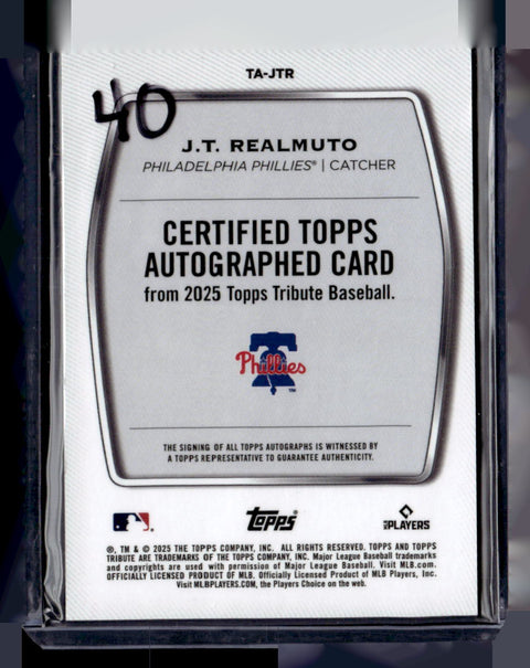 2025 Topps Tribute Certified Autograph J.T. Realmuto /150